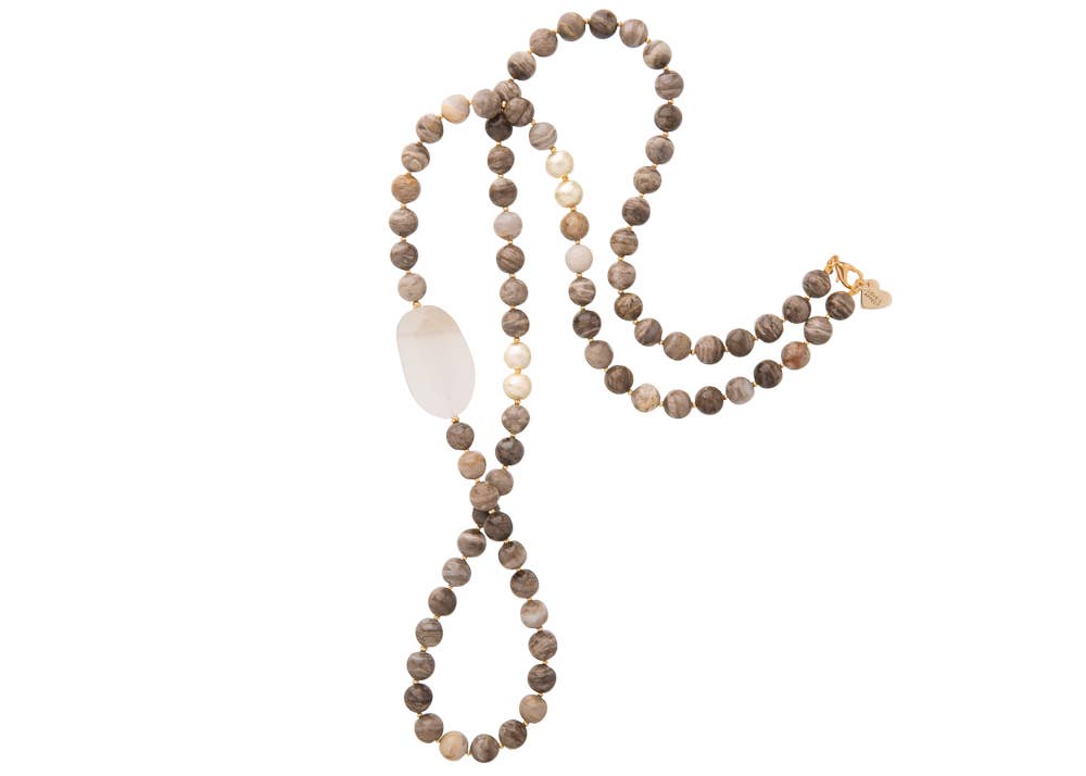 Love's Affect Jewelry - Wholesale Beaded/Pearl Necklace - The Talitha Multiway Necklace - Brown0