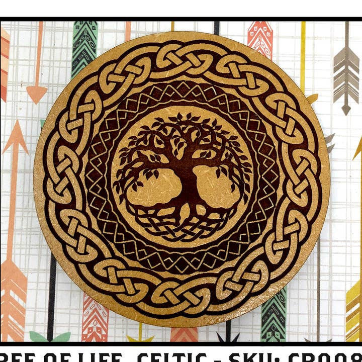 Drink Coaster - Tree of Life Celtic Nordic Mythology Design for wholesale by Insert Brand Here Shop