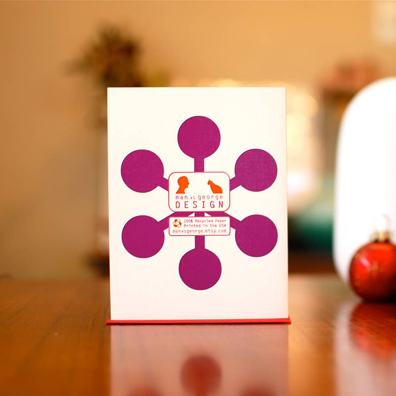 MAN vs. GEORGE DESIGN - Wholesale Season's Greetings Card - Rainbow Atomic Tree Holiday Card2