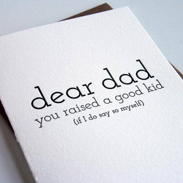 Dad Kid - Letterpress Father's Day Greeting Card for wholesale by Steel Petal Press