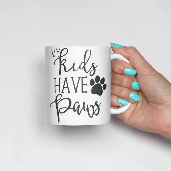 Black My Kids have Paws Coffee Mug 15oz for wholesale on Faire0