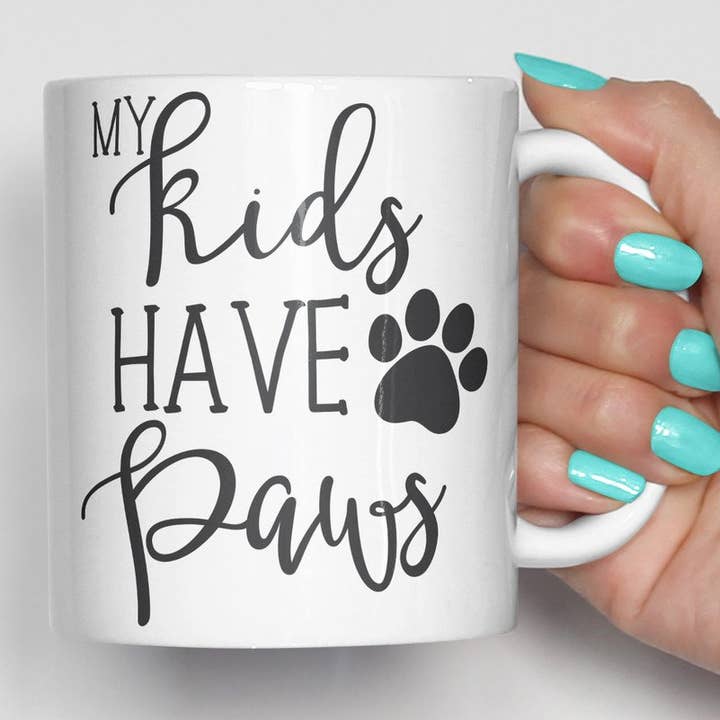 Black My Kids have Paws Coffee Mug 15oz for wholesale on Faire0