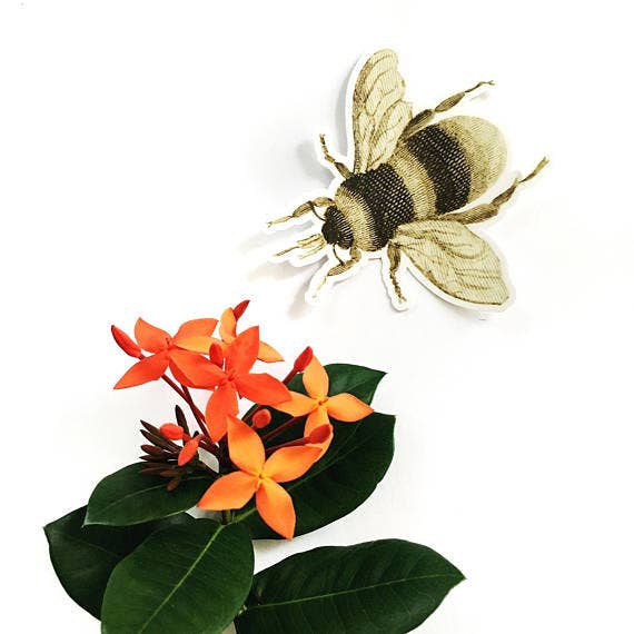 Vintage Bee Laptop Stickers for wholesale by Pergamo Paper Goods
