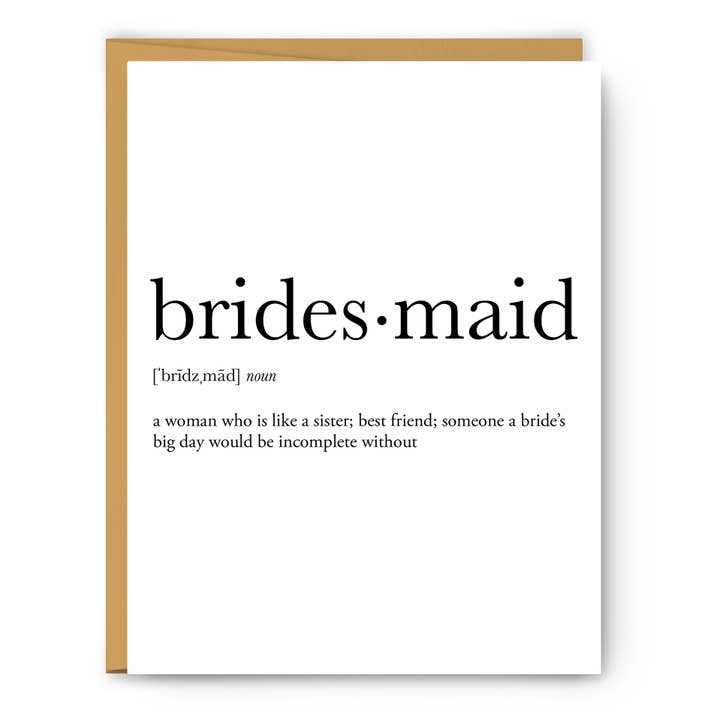 Footnotes - Wholesale Wedding Card - Bridesmaid Definition - Wedding Card