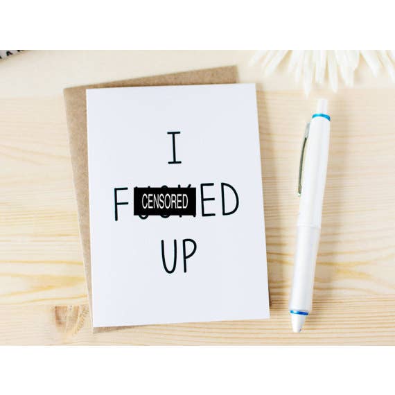 Carte I Effed Up pour la vente par Honest AF Cards
