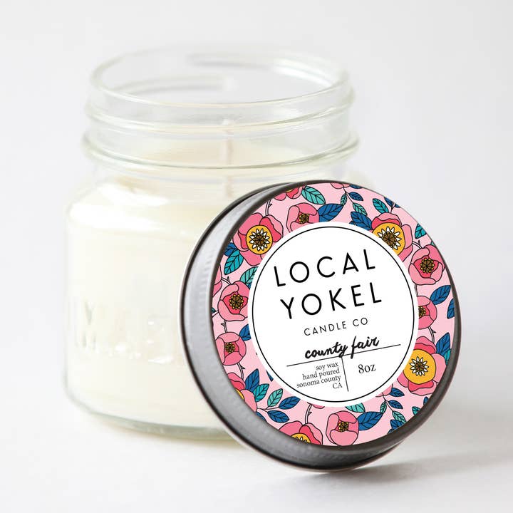 County Fair | 8oz Mason | Soy Wax Candle | for wholesale by THE LOCAL YOKEL