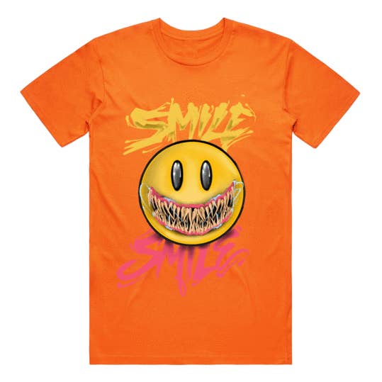 Orange Smile Tee for wholesale by Merchathon