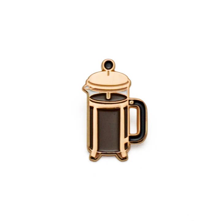 Lucky Horse Press - Wholesale Lapel Pin/Button - Coffee Press Enamel Pin