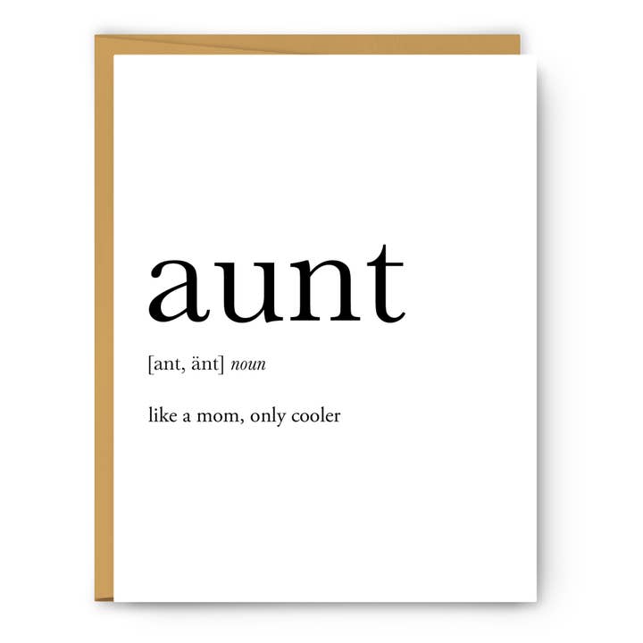 Footnotes - Wholesale Everyday Greeting Card - Aunt Definition - Everyday Card
