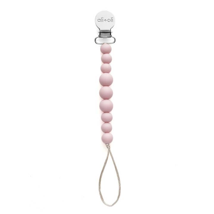 Ali+Oli - Vente Pince à tétine – bébé - Attache tétine en silicone Ali+Oli (rose)1
