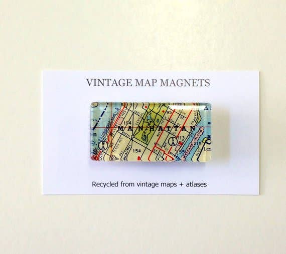 Tanner Glass - Wholesale Magnet - Magnet - Vintage Map - Rectangle - you choose the locations2
