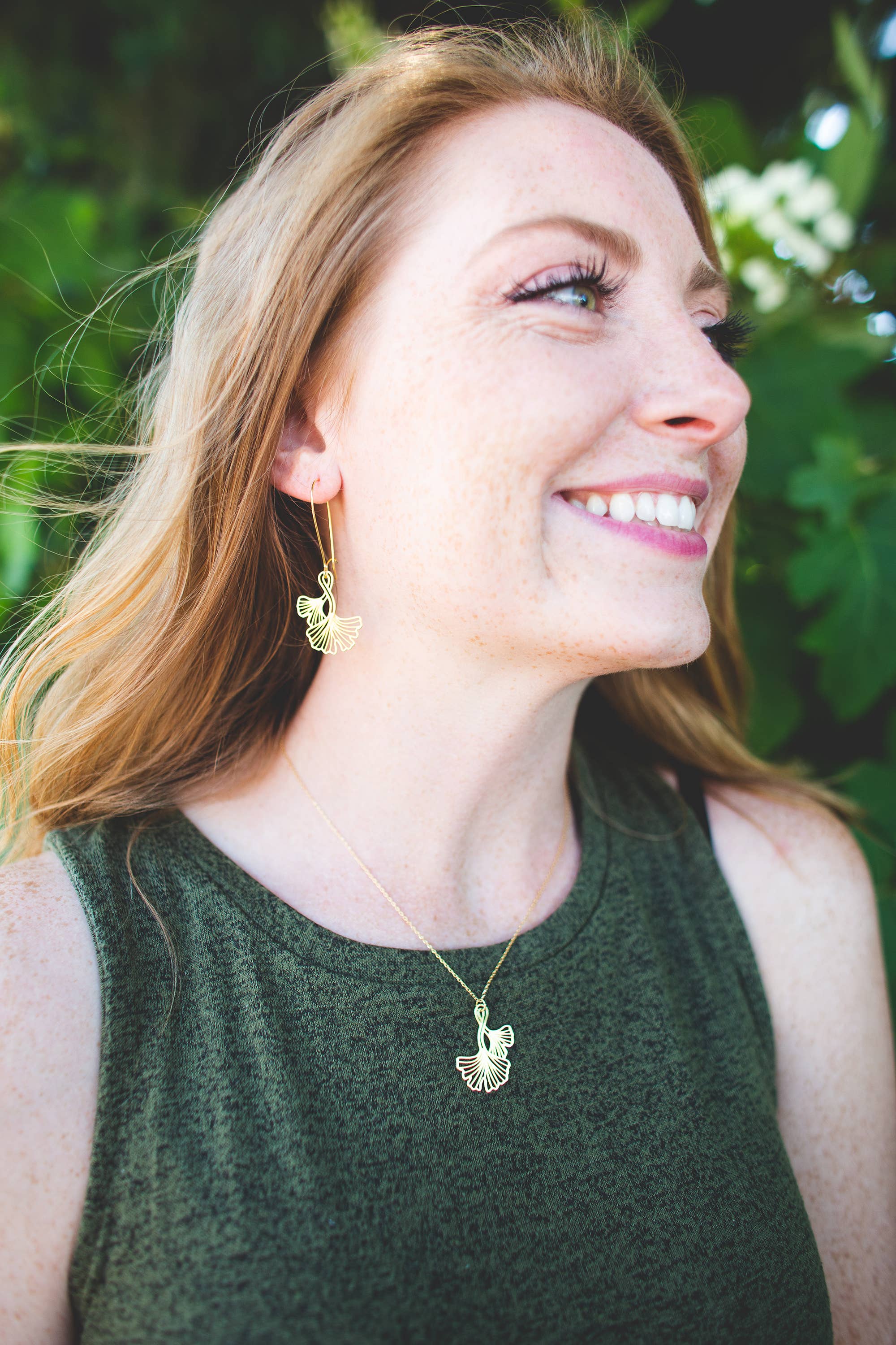 A Tea Leaf Jewelry - Wholesale Dangle Earrings - Ginkgo Leaves Earrings2