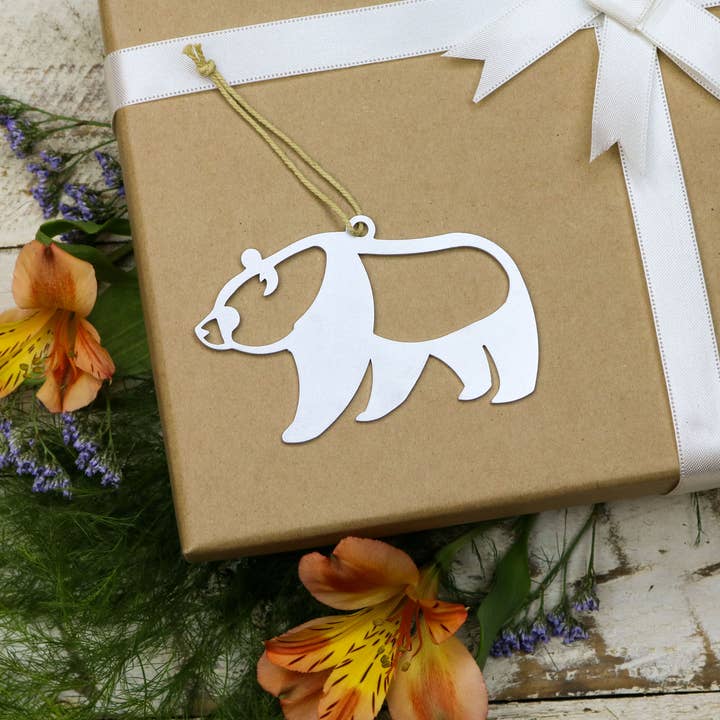 Iron Maid Art - Venta al por mayor Adornos - Oso Panda Animal Metal Regalo De Navidad Adornos