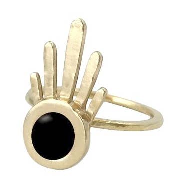Burst Ring With Black Onyx for wholesale by Therese Kuempel Jewelry