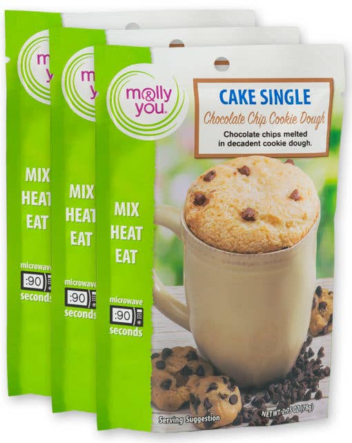 molly&you® – Preparado de bolo por atacado – Bolo de Massa de Cookie com Gotas de Chocolate para Micro-ondas Individual1