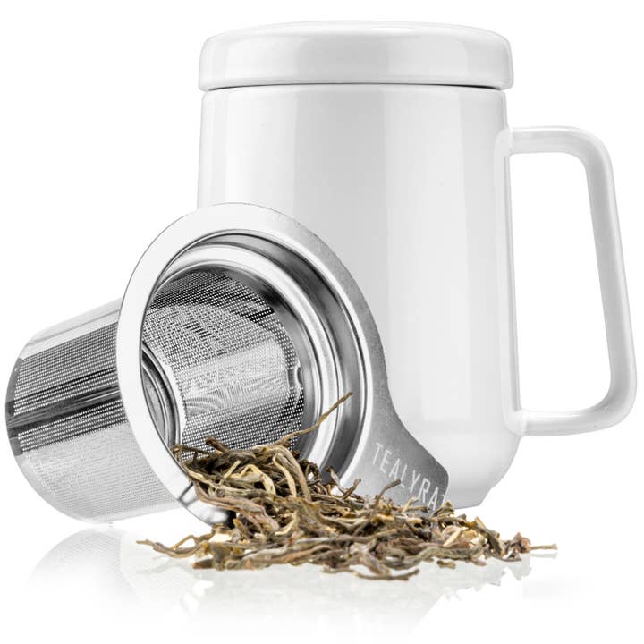 TEALYRA / LUXBE - Wholesale Coffee Mug - Peak White Porcelain Mug With Infuser 19oz