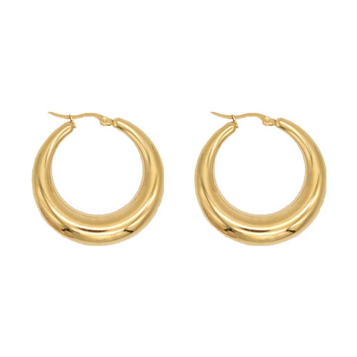 Demi 23MM guld Hoop örhänge för wholesale av Taylor Adorn