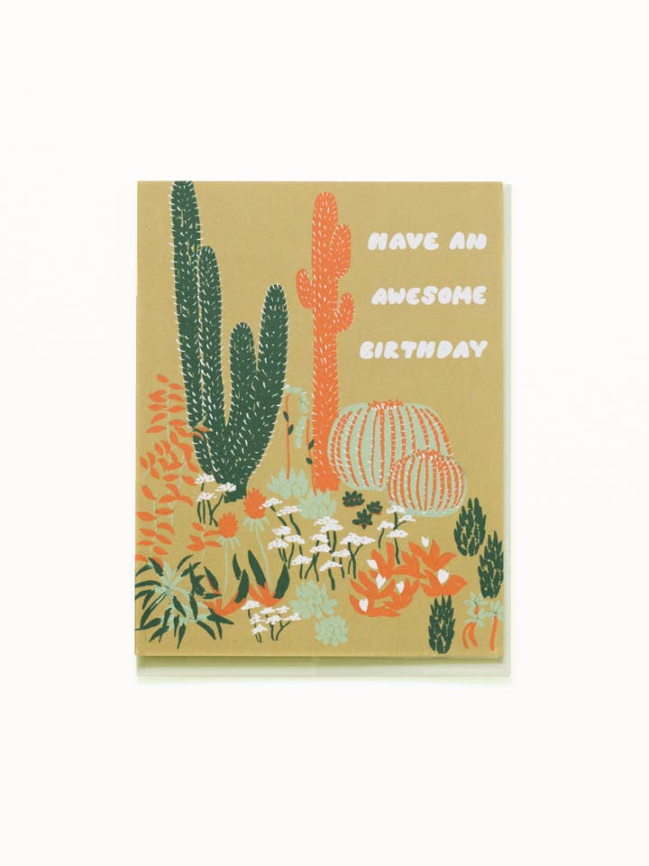 Cacti Vignette Awesome Birthday for wholesale by Small Adventure