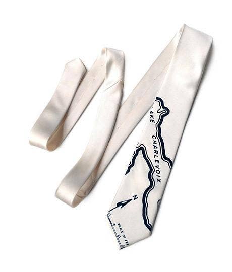 Cyberoptix Tie Lab – wholesale Necktie – Men’s – Lake Charlevoix Map Necktie, Microfiber.2