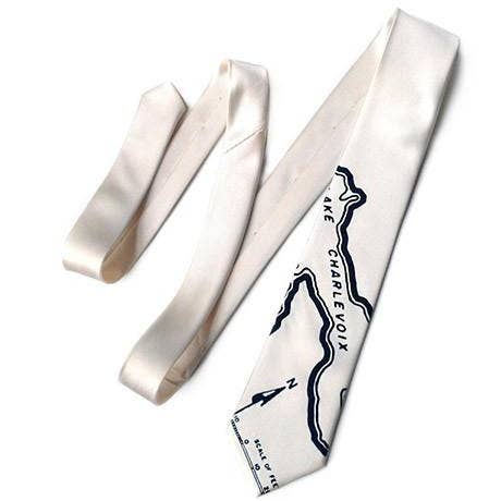 Cyberoptix Tie Lab - Wholesale Necktie - Men's - Lake Charlevoix Map Necktie, Microfiber.2