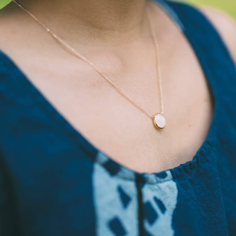 Crafts & Love - Wholesale Pendant/Charm Necklace - Moonstone Necklace - Bezel1