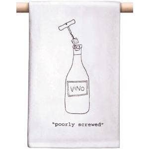 Poorly Screwed Bar Towel for wholesale by Cork Pops Inc