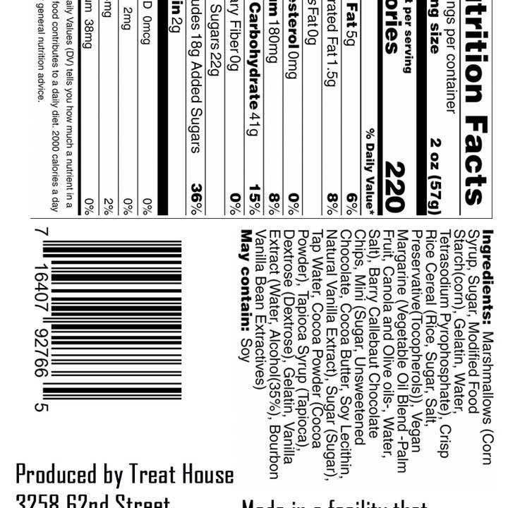 Treat House - Wholesale Snack Bar - Jumbo Double Chocolate Rice Krispie Treat