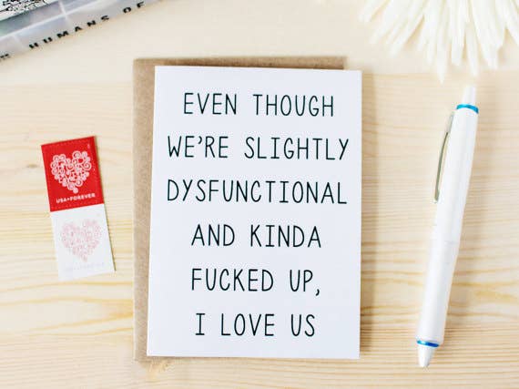 Honest AF Cards - Wholesale Love Card - We Are Slightly Dysfunctional Card1