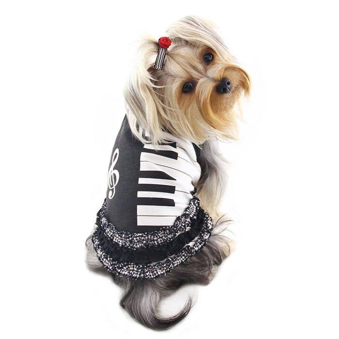 Adorable Piano Dress with Ruffles for wholesale by Klippo Pet
