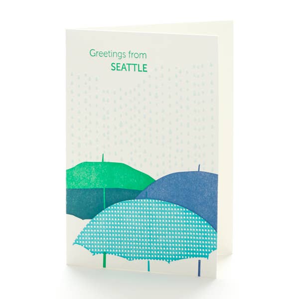 Greetings From Seattle Notecard for wholesale by Ilee Papergoods