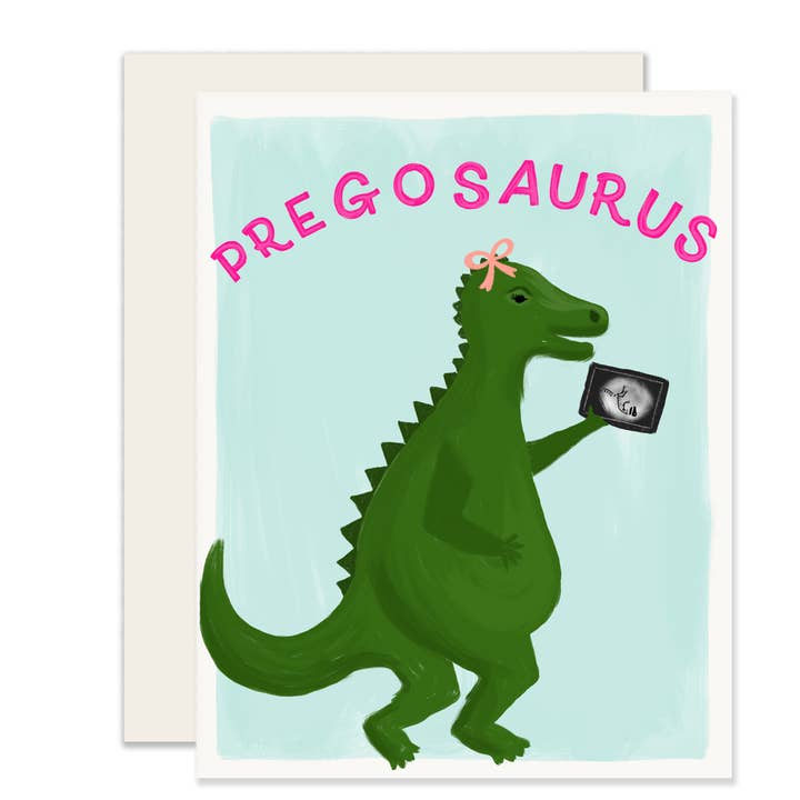 Slightly Stationery - Wholesale Baby Card - Pregosaurus