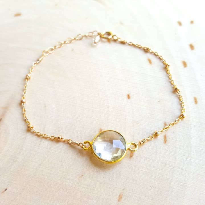 Satellit kæde - Crystal Quartz Gemstone armbånd for engroshandel hos MissElenious Jewelry