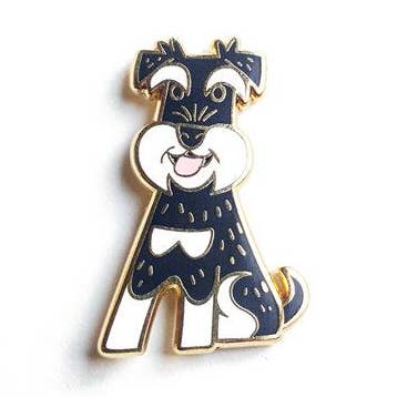 Schnauzer hondenemaille pin voor wholesale door Lili Chin Art