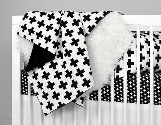 Olli+Lime - Wholesale Cot/Crib Sheets - Cross Crib Sheet - Black3