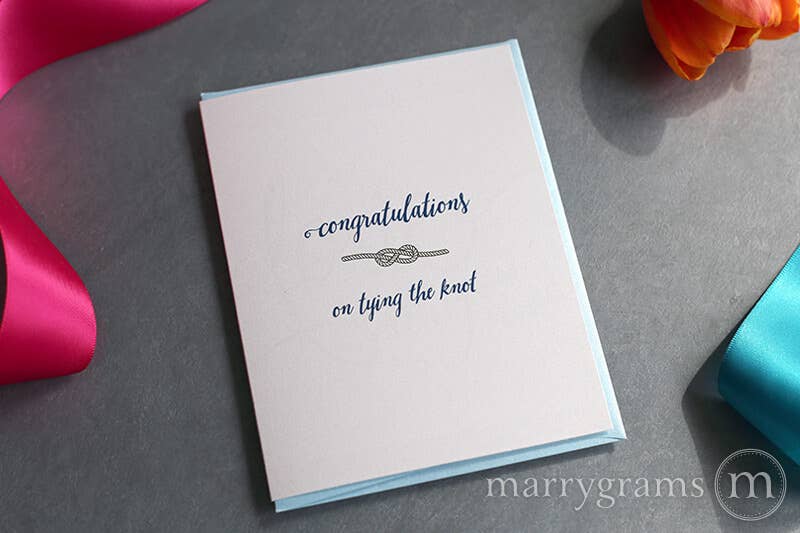 Wholesale Tying the Knot Wedding Congratulations Card for your store -  Faire Canada