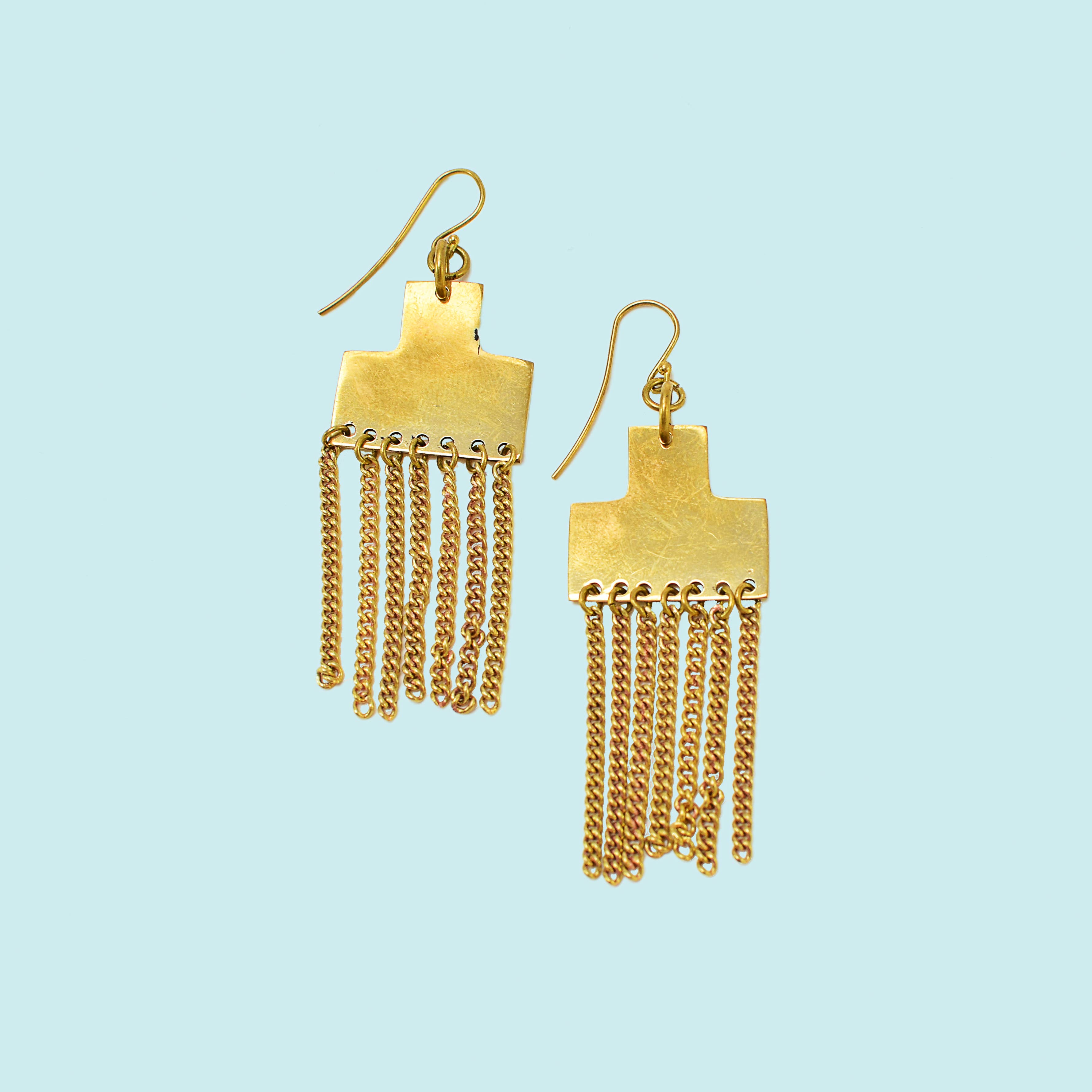 Swahili Coast - Wholesale Dangle Earrings - Waterfall Fringe Earrings - Brass1