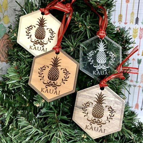 Enfeite de Natal - Design de arte havaiana de abacaxi por atacado de Insert Brand Here Shop