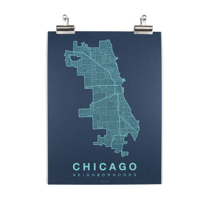 Native Maps - Vente Poster - Affiche cartographique du quartier de Chicago, IL5