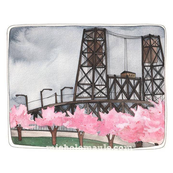 Impressão artística Portland Spring de 8 “x 10" por atacado de michele maule