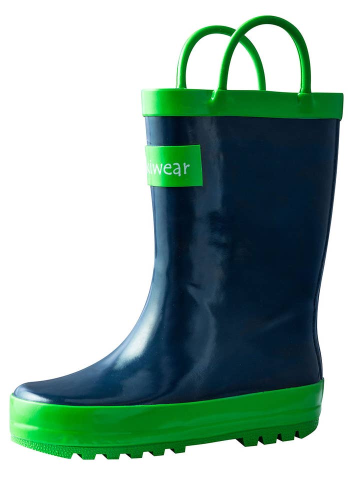 Loop Handle Boots, Navy/Green for wholesale by Oaki