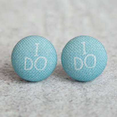 Rachel O's - Wholesale Stud/Post Earrings - I Do Fabric Button Earrings