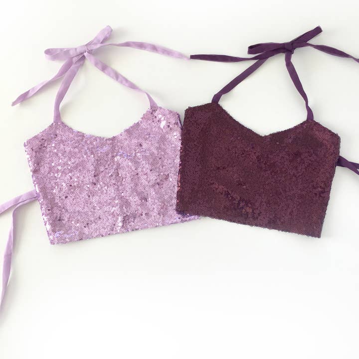Haut licou à paillettes Prune pour la vente par Carken Design