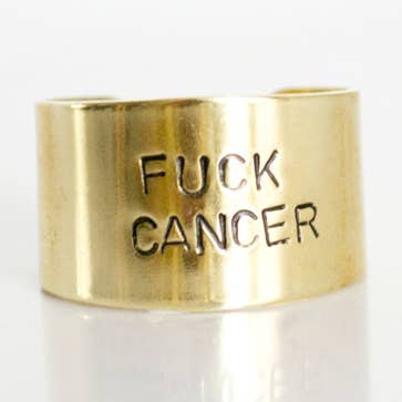FUCK CANCER ring for wholesale by Grey Theory Mill