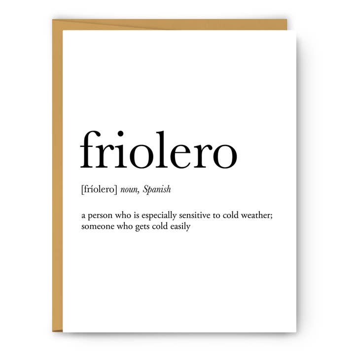Definição Friolero - Cartão Literário Diário por atacado de Footnotes
