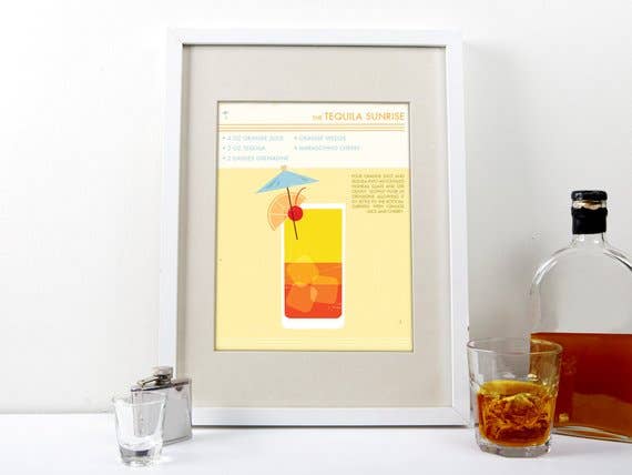The National Anthem - Wholesale Art Print - 8” x 10” Tequila Sunrise Cocktail Art Print0