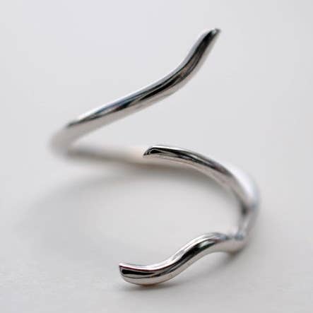 Bague Racines plus épaisses en rhodium pour la vente par LettersToSarah Metalsmithing