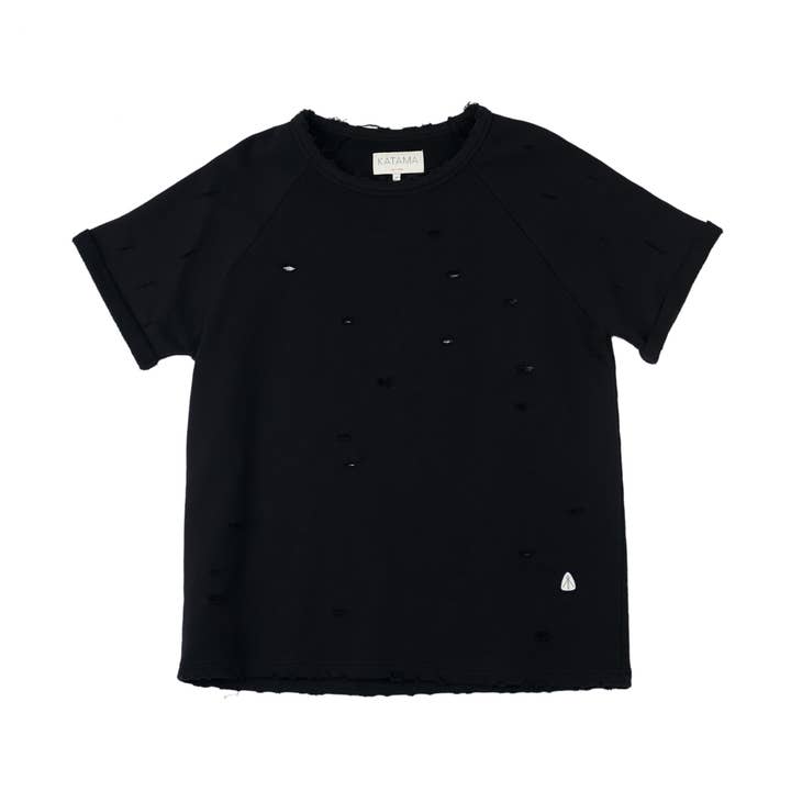 Ryan Raglan - Jet Black (Distressed) for wholesale by KATAMA