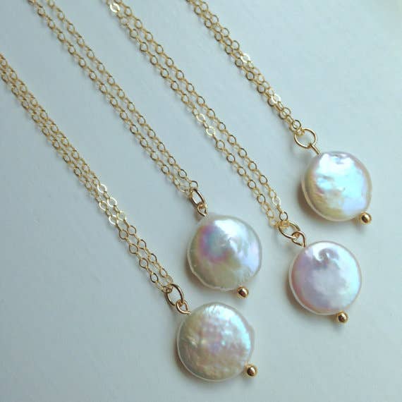Laalee Jewelry - Wholesale Pendant/Charm Necklace - White Freshwater Coin Pearl Necklace1