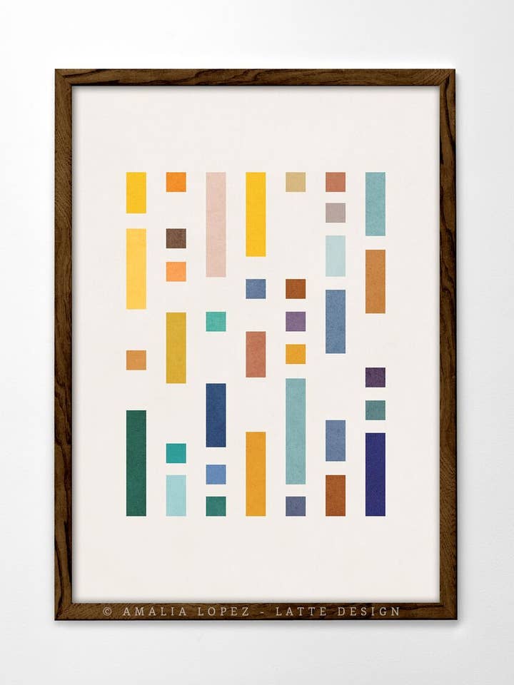 Code 2 Art Print. Geometric print for wholesale by Latte Design