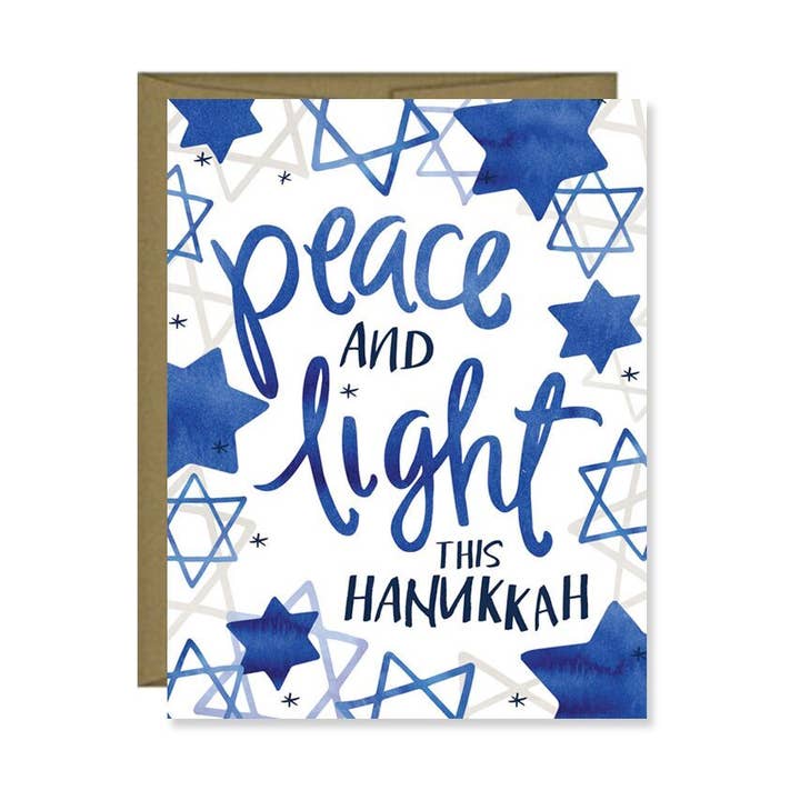 Pen & Paint - Wholesale Hanukkah Card - Peace & Light This Hanukkah Card0